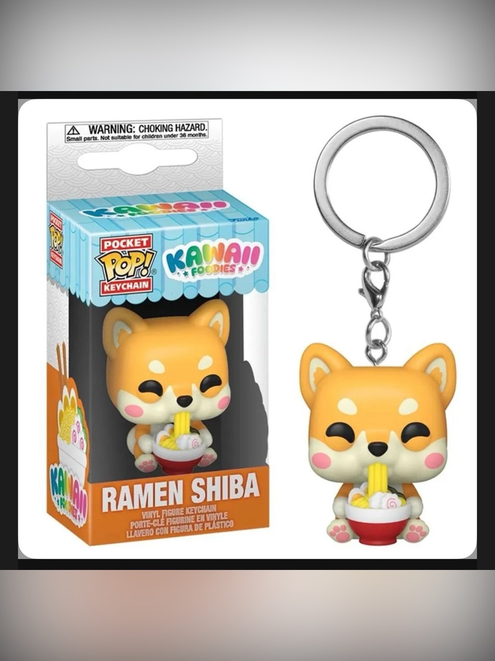 Funko Pocket Pop! Kawaii Foodies Ramen Shiba Keychain - Orange, White, Pink, Red